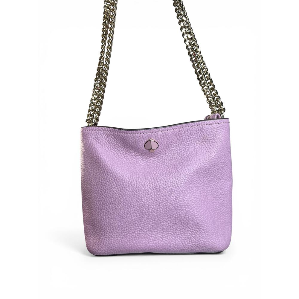 Kate Spade Polly Small Convertible Crossbody Bag Orchid Purple Pebbled Leather - Picture 3 of 12